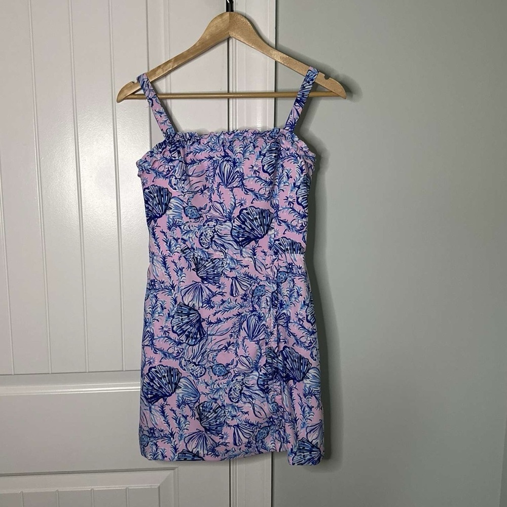 Lilly Pulitzer ZENON RUFFLE ROMPER Lilac A Little Jelly size 2-like new - Picture 3 of 10